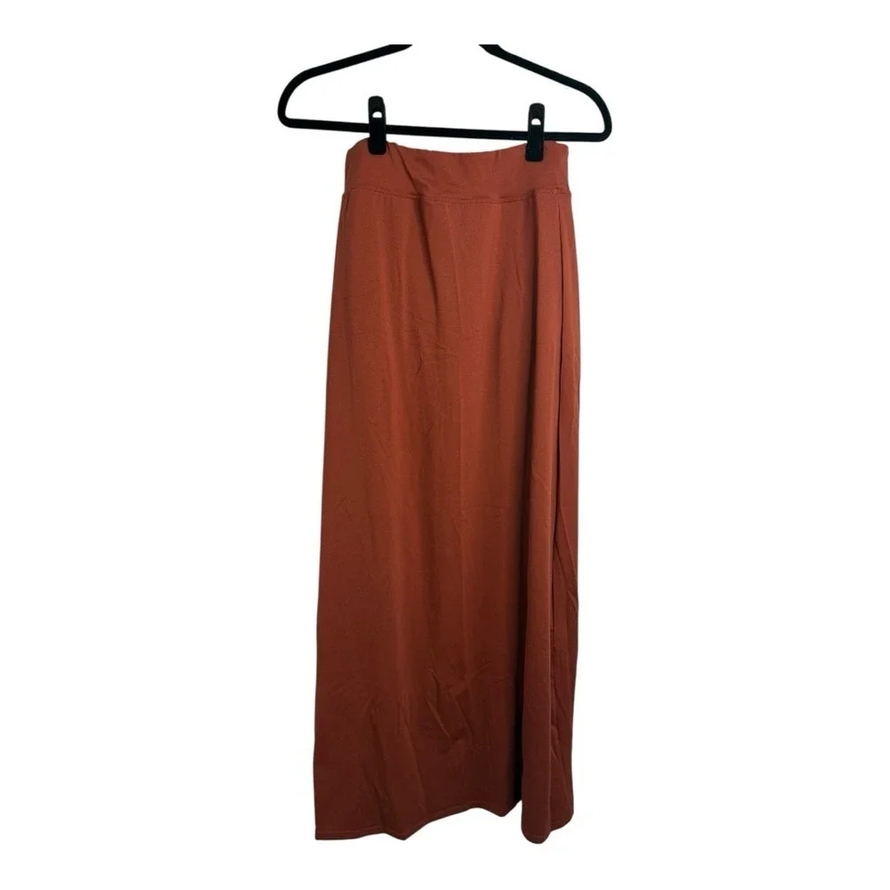 Halara High Waisted Decorative Buckle Split‎ 2-in-1 Maxi Skirt Clay Small NWT